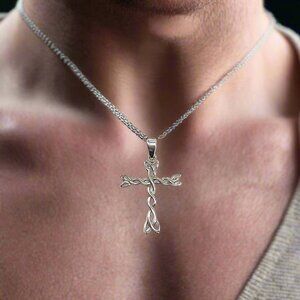 Mens Womens Pendant Celtic Design Sterling Silver Cross Pendant